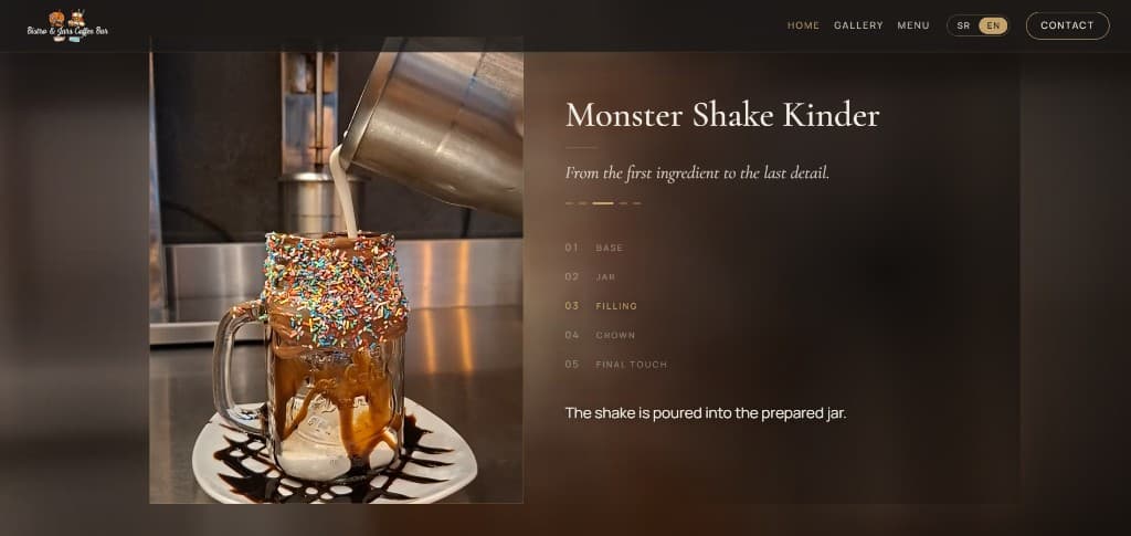 Monster Shake Kinder page as the shake is poured into the prepared jar